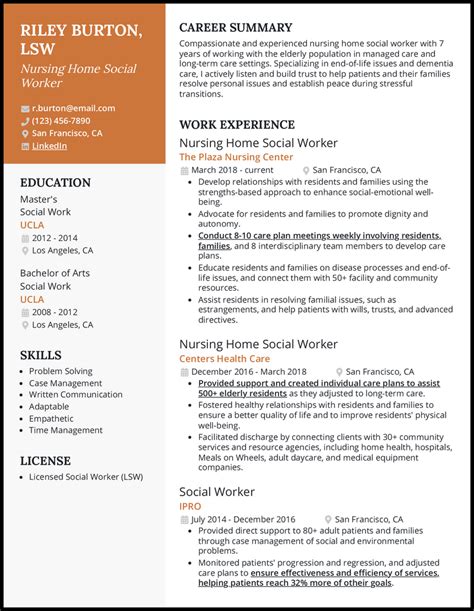 social worker resume examples  worked
