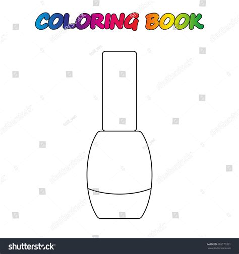 nail polish coloring book coloring page stock vector royalty