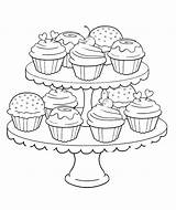 Cupcake Doces sketch template