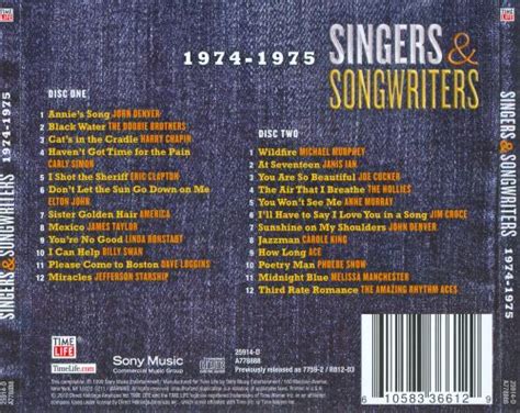 singers and songwriters 1974 1975 [1999] various artists songs