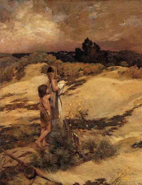 Hagar And Ismael In The Desert Jean Charles Cazin As Art Print Or