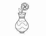 Vase Poppy Coloring Coloringcrew sketch template