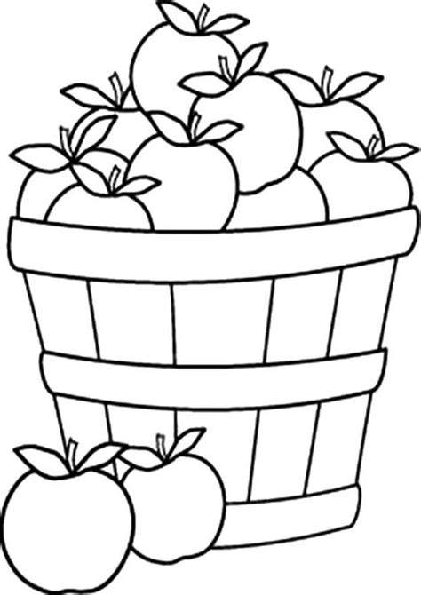 simple apple coloring page