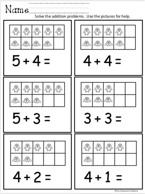 kindergarten addition worksheets  pictures kindergarten math