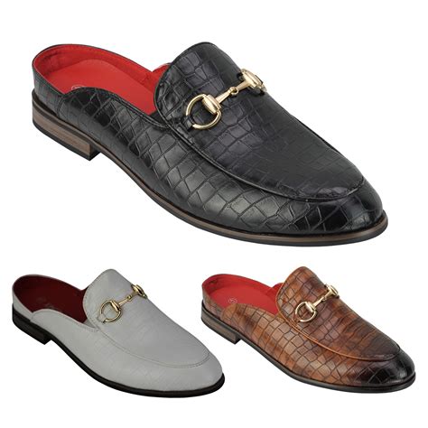 mens  shoes snakeskin emboss leather smart casual open  slip