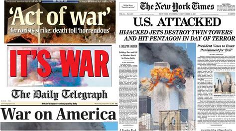 9 11 rewind a look at front pages of newspapers following that ‘day of terror world news the