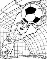 Coloring Goalkeeper Football Soccer Ball Pages Goalie Topcoloringpages Print Sheets sketch template