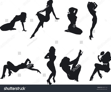 Illustration Sexy Woman Silhouettes Stock Vector 8025118