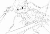 Sao Kirito Coloring Pages Sword Online Lineart Drawing Deviantart Getdrawings Beater Sketch sketch template