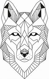 Lineart 3axis Animal Geometrique Loup Dezin Wiggins sketch template