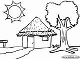 Hut Huts Coloring4free 2811 Ndebele sketch template
