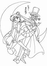 Tuxedo Colorear Sailormoon Usagi Kamen sketch template