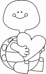 Valentine Turtle Clipart Valentines Clip Outline Coloring Pages Heart Cross Dinosaur Cliparts Holding Turtles Kids Cute Library Graphics Clipground Drawing sketch template