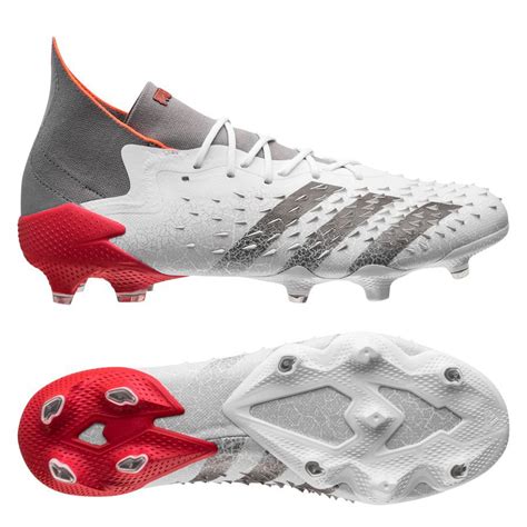 adidas predator freak  fg whitespark footwear whiteiron metalsolar red wwwunisportstorecom