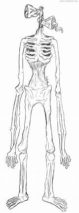 Siren Sirenhead Trevor Creepy Demon Coloriage Scp Colorier Zeichnet sketch template