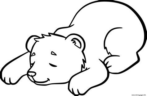 bear sleeping coloring page printable