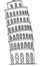 Pisa Toren Kleurplaten Kleurplaat Eyfs sketch template