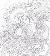 Koi Fish Coloring Japanese Pages Drawing Line Outline Print Pond Getdrawings Step Dragon Printable Kids Node Coloringtop Adults sketch template