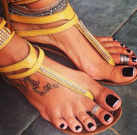 Tattoo Arch Feet Toe Rings And Black Toe Nails Just