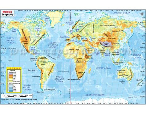 buy printed world geographic map