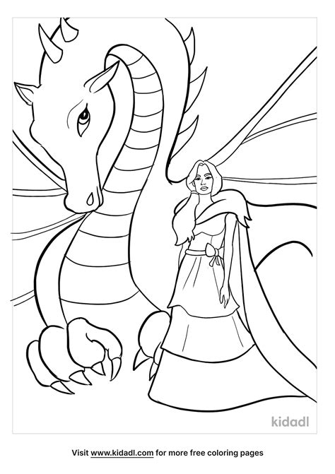 dragon  princess coloring pages
