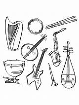 Musical Coloring Pages Instrument Instruments Printable Color Kids Bright Colors Favorite Choose sketch template