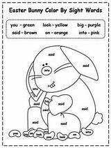 Easter Sight Color Word Words Kindergarten Worksheets Bunny Reading Coloring Teachers Egg Colouring Language Arts Pages Primer Dolch Classrooms Classroom sketch template