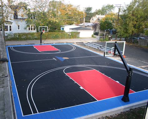 photo outdoor basketball court basket court hoop