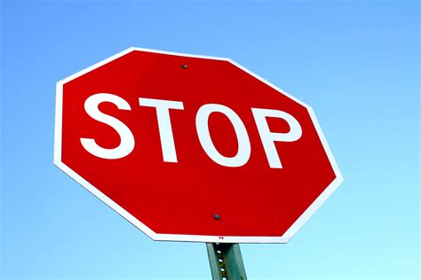 stop sign  blue sky picture  photograph  public domain