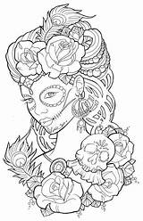 Coloring Pages Skull Adult Colouring Mandala Printable Sugar Disney Adults Gothic Colour Tattoo Beautiful Rose Etsy Dead Malvorlagen Erwachsene Books sketch template