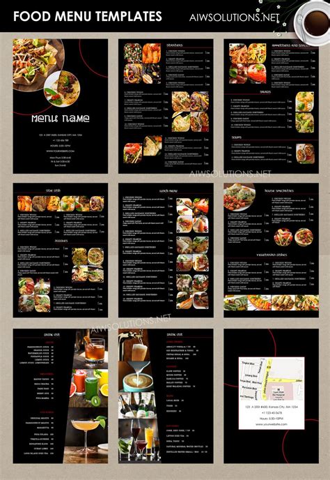 template  food menu