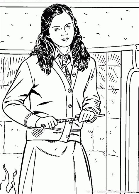 kawaii harry potter coloring pages hermione  magic stick coloring