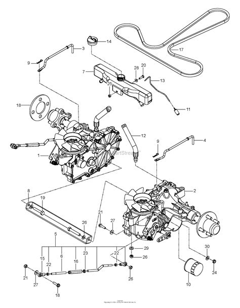 husqvarna p zt ca     parts diagram  hydraulic pump motor