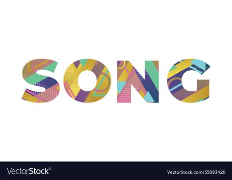 song concept retro colorful word art royalty  vector