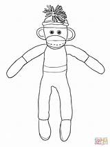 Coloring Sock Monkey Pages Popular Coloringhome sketch template