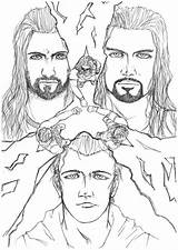 Shield Seth Rollins Survivor Reigns Raw Randy Orton Tapla Ambrose Everfreecoloring sketch template