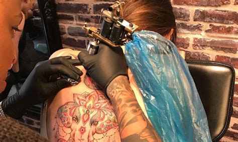eastenders star lacey turner shows off amazing back tattoos