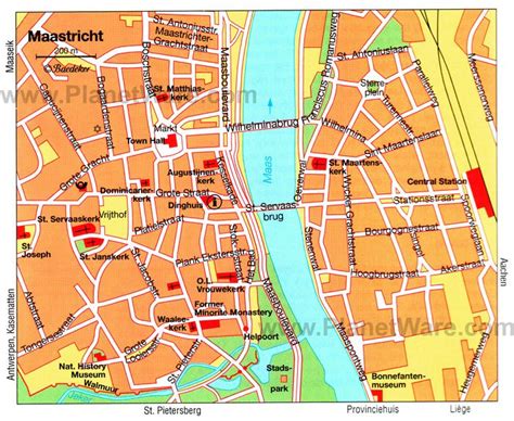 maastricht map tourist attractions planer cardboard city