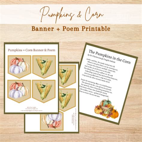pumpkins  corn banner poem  whispering glen