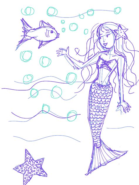 kirsten draws ipad drawings mermaids