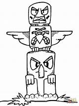 Totem Totempfahl Kolorowanka Supercoloring Indianer Getcolorings Kategorii sketch template