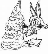 Christmas Bunny Bugs Coloring Pages Looney Tunes Color Getcolorings Print Visit Sheets sketch template