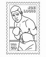 Coloring Stamp Pages Joe Louis Stamps People Sheets Postage Drawing Famous Postal Usage Authorized Service Library Clipart Popular sketch template