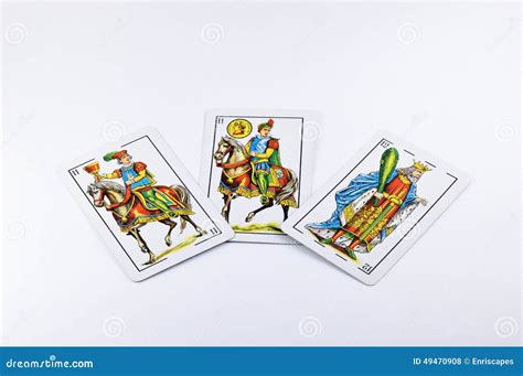 spaanse speelkaarten stock foto image  geld geluk