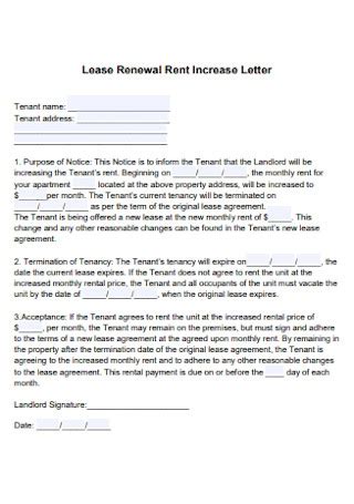 sample lease renewal letters  forms   ms word