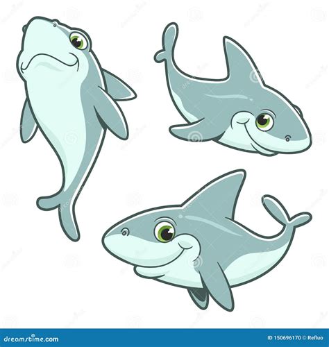 cute  vector sharks stock vector illustration  cute