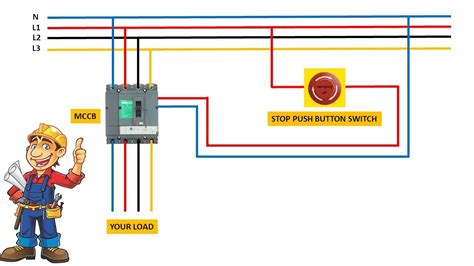 shunt trip breaker wiring diagram youtube