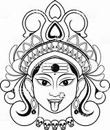 Maa Goddesses Outline Durga Drawings sketch template