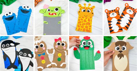 easy fun paper bag puppets  templates