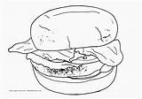Coloring Burger Pages Printable Food Junk Hamburger Kids Popular Coloringhome Print sketch template